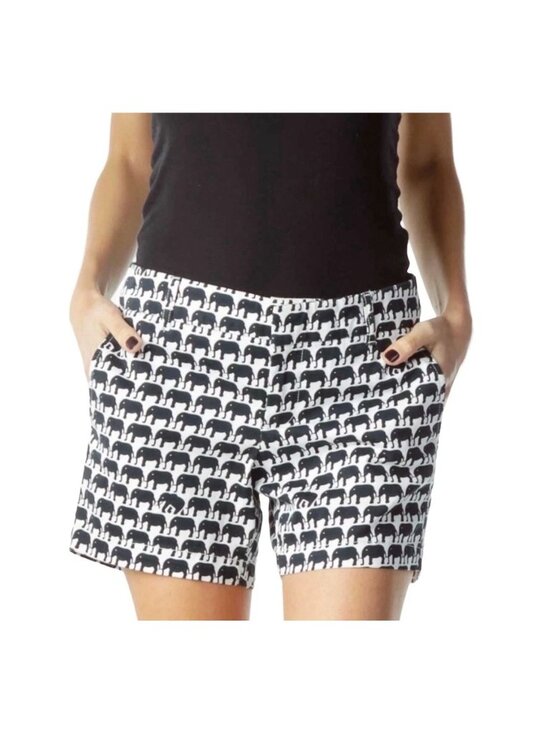Banana Republic Pants - Banana Republic Womens Milly Collection Elephant Shorts Sz 10 White Black SP EXC